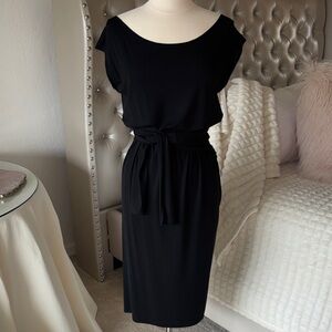 Donna Karan Blk Wrap Dress Medium